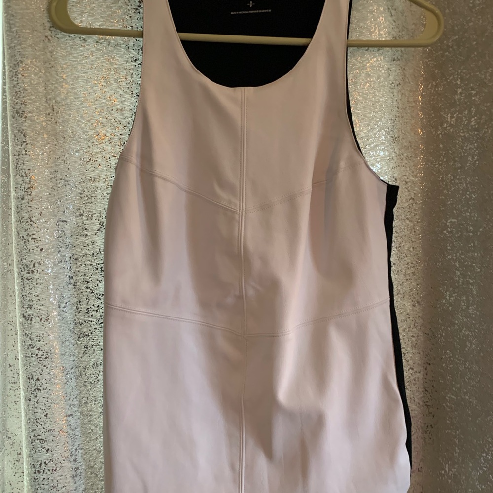 Pleather white and black top